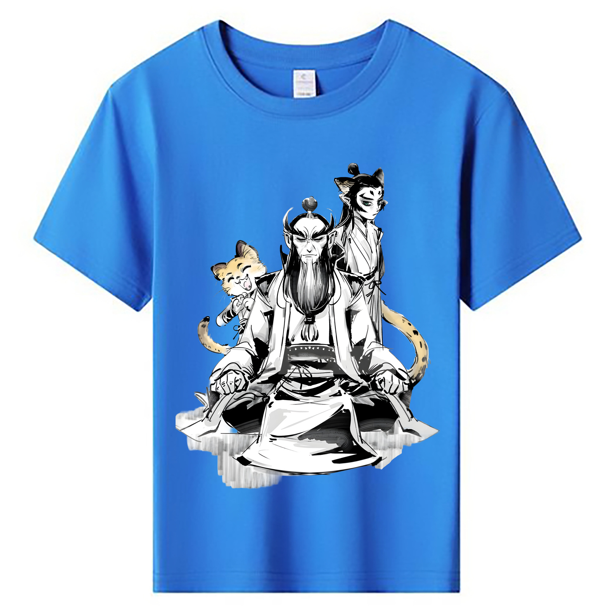 （画像用） Ne Zha 2 ナタ 魔童の大暴れ 綿100％キッズTシャツ（フロントプリント）